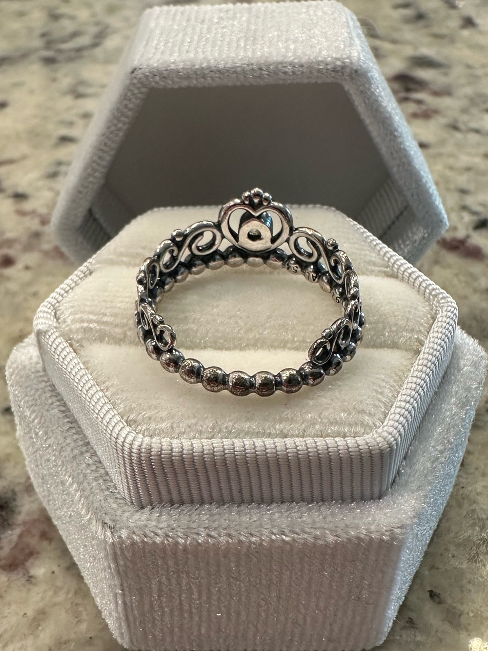 Pandora Silver Tiara Ring with Clear Stone - Picture 3 of 5